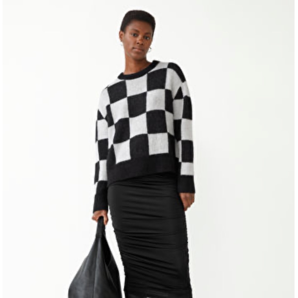NWT & Other Stories Oversized Check Knit Sweater